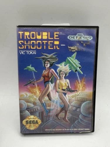 Trouble Shooter Sega Genesis Complete, CIB Tested & Works. Authentic Rare