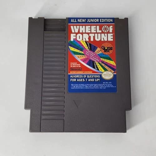 Wheel of Fortune Junior Edition Tested Authentic Nintendo NES 1989 - FAST SHIP!
