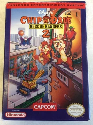 NES Nintendo game original Chip n Dale Rescue Rangers 2 with box booklet rare VG