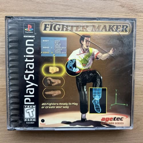 Fighter Maker Playstation 1 PS1 Complete Manual Tested