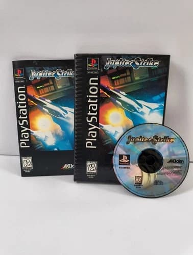 Jupiter Strike PS1 W/Registration Card Long Box PlayStation 1 CIB Tested