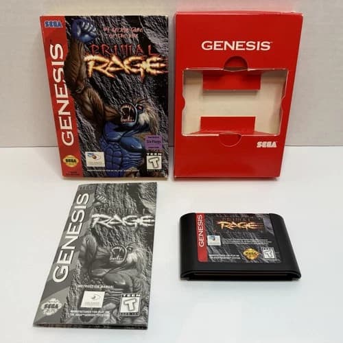Primal Rage (Sega Genesis) W Box Protector Authentic CIB COMPLETE TESTED