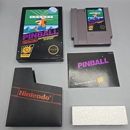 Pinball (Nintendo NES 1985) Authentic Complete With Manual CIB Box Clean