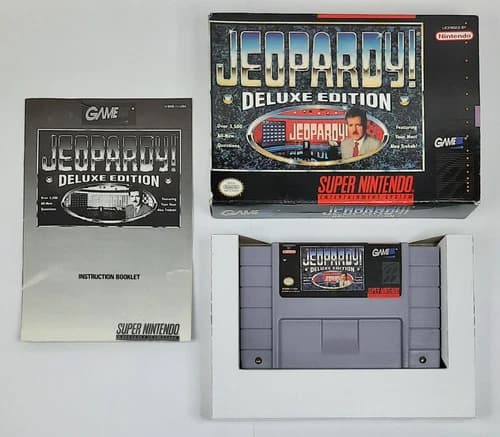 Jeopardy! Deluxe Edition CIB Complete (Super Nintendo, 1993) SNES