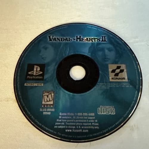 Vandal Hearts II 2 Playstation PS1 Game Disc Only Tested