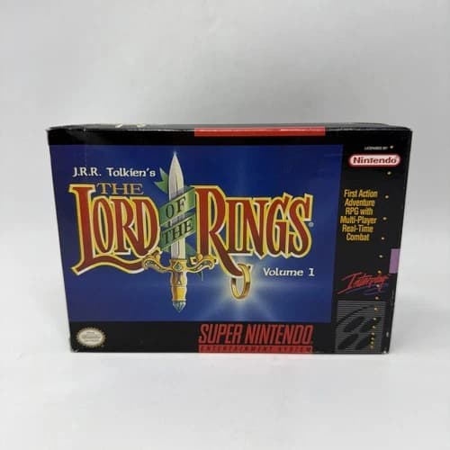 SNES The Lord of the Rings Super Nintendo CIB Reg Card Super NES J.R.R Tolkien