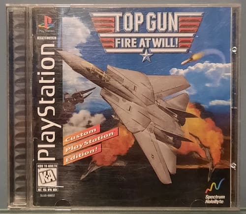 Top Gun Fire At Will PS1 Video Game Kids to Adults Spectrum HoloByte