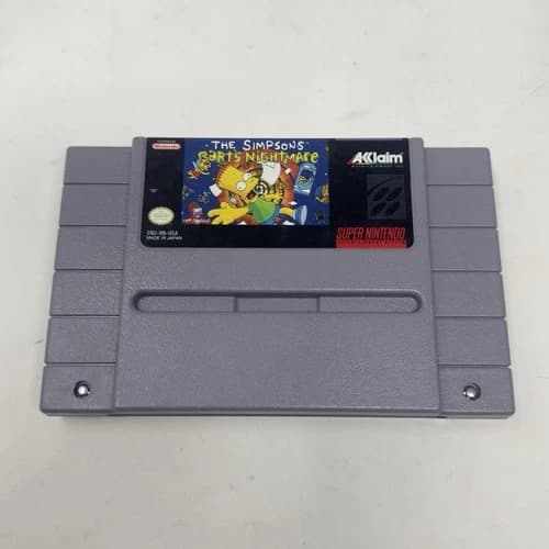 The Simpsons: Bart's Nightmare (SNES Super Nintendo 1991)Cartridge Only Tested