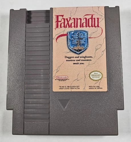 Faxanadu Nintendo NES 1989 Video Game Authentic Tested Working Cartridge Only