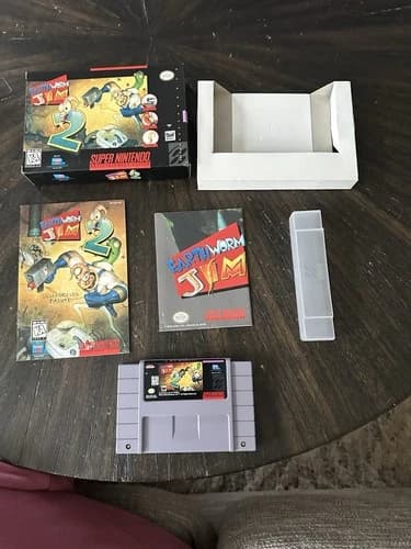 Super Nintendo SNES Game Earthworm Jim 2 CIB Complete In Box