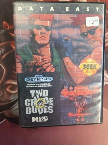 Two Crude Dudes Sega Genesis CIB Complete W Box and Manual Data East