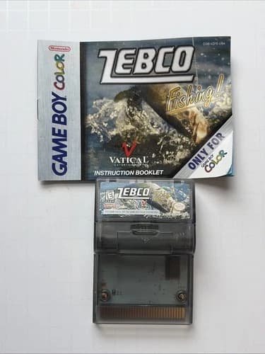 Zebco Fishing Game for Nintendo Game Boy Color 1999 Edition