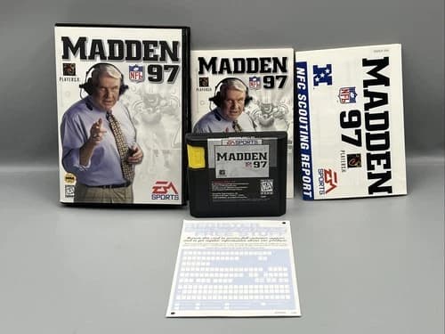 1996 Madden NFL 97 Sega Genesis Complete W/Manual Scouting Report Reg Card
