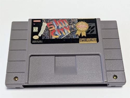SimCity SNES Super Nintendo Game Cartridge Authentic Tested Works