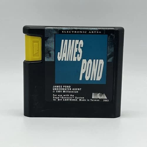 Sega Genesis James Pond Underwater Agent Tested & Working 1991 Millennium EA