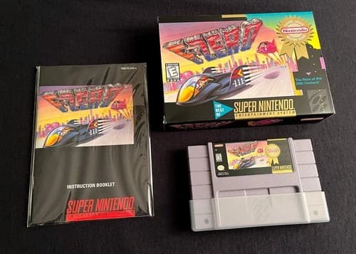 F-Zero - Super Nintendo SNES Complete in Box CIB Cleaned Authentic Tested