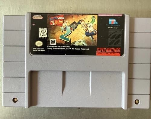 Super Nintendo SNES 1995 Earthworm Jim 2 Cartridge