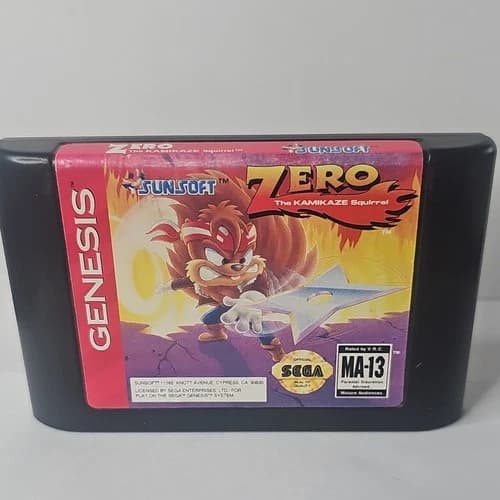 Sunsoft Zero the Kamikaze Squirrel Sega Genesis Game Cartridge Only MA-13