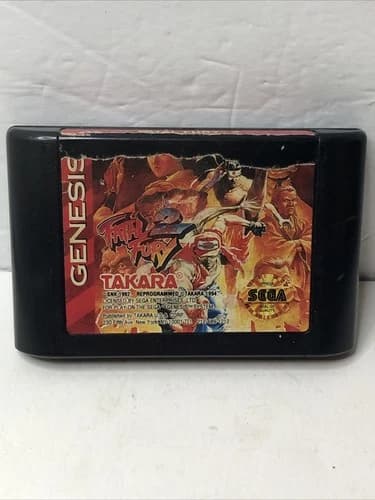Fatal Fury 2 Sega Genesis 1994 Takara CART ONLY Authentic Tested ROUGH LABEL