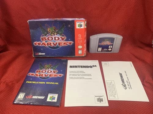 Body Harvest (Nintendo 64, 1998) CIB COMPLETE REG. CARD 🔥🔥🔥