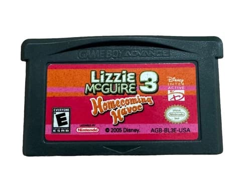 Lizzie McGuire 3 Homecoming Havoc Nintendo GameBoy GBA Advance Tested Works E27