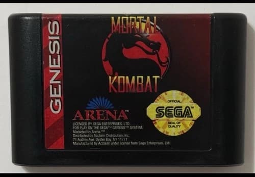 Mortal Kombat Sega Genesis 1993 Video Game Cartridge Only Tested Working
