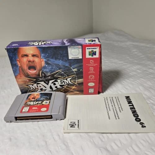 WCW Mayhem N64 With Box and Booklet Tested Works Authentic