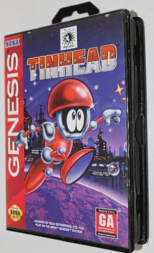 TINHEAD Sega Genesis 1993 Complete In Case W/Manual Tested/Works, Read Condition