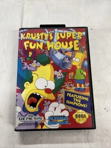Krusty's Super Fun House (Sega Genesis) CIB - Tested - VG Condition -