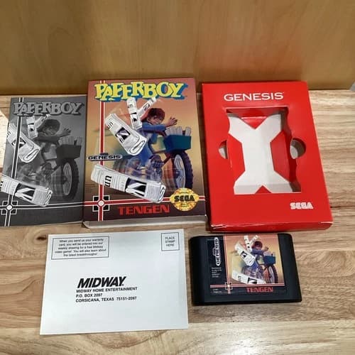 Tengen Paperboy (Sega Genesis) CIB Complete Cardboard Box Varient RARE - Tested