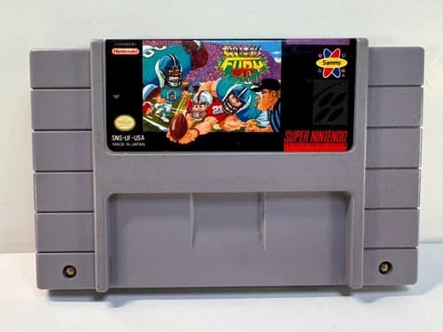 Football Fury (Super Nintendo SNES, 1993) Authentic. Working.