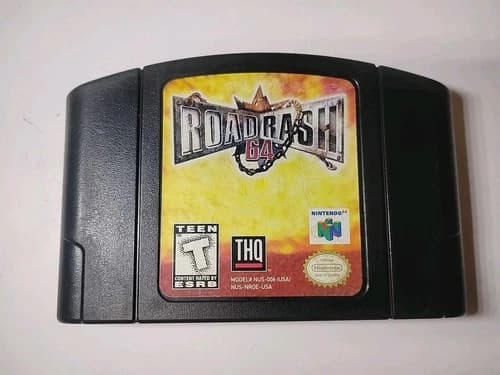 Road Rash (Nintendo 64 N64, 1999) Authentic Black Cartridge Working!