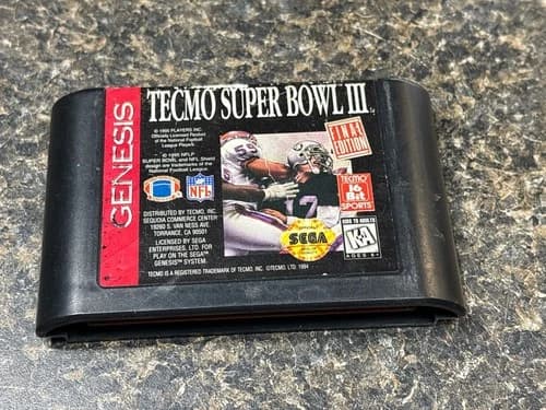 Used Tecmo Super Bowl III 3 SEGA GENESIS GAME Cartridge (QUI004699)