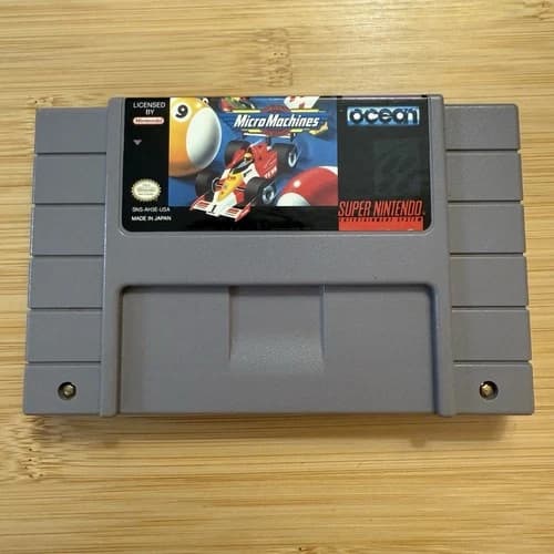 SNES 💥 Micro Machines 💥 Super Nintendo Clean Tested Hot Wheels Cartridge