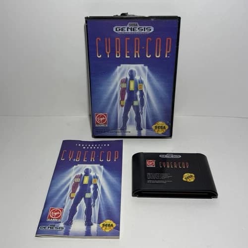 Cyber Cop (Sega Genesis, 1992) Complete With Manual CIB
