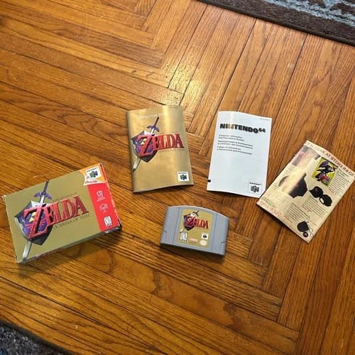 The Legend of Zelda Ocarina of Time Nintendo 64 N64 CIB Box Manual Grey Cart