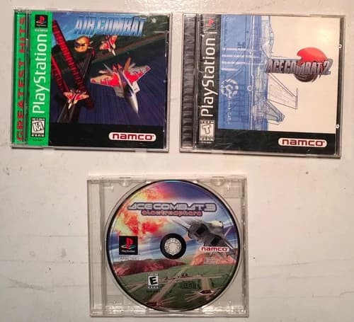 PLAYSTATION ONE AIR COMBAT ACE COMBAT 2 ACE COMBAT ELECTROSPHERE GREAT CONDITION