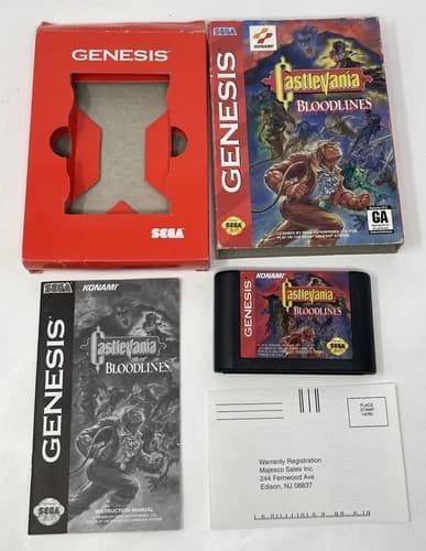 Castlevania: Bloodlines Sega Genesis Complete in Box, Manual, Registration Card