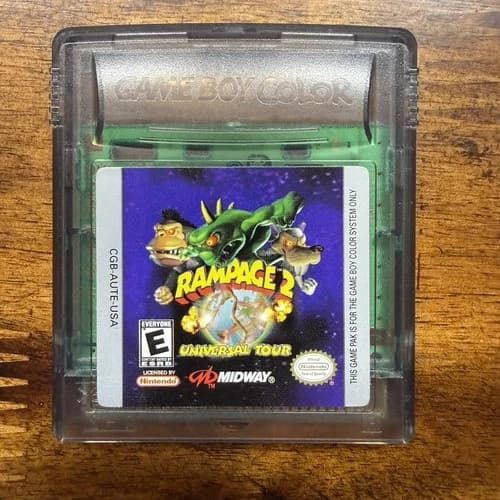 Rampage 2: Universal Tour Nintendo GameBoy Color Cartridge TESTED WORKING