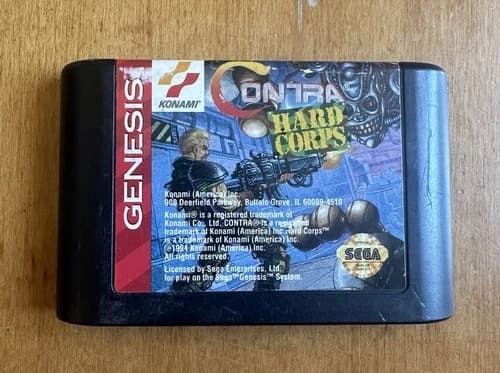 Konami Contra: Hard Corps Sega Genesis 1994 Video Game Cartridge