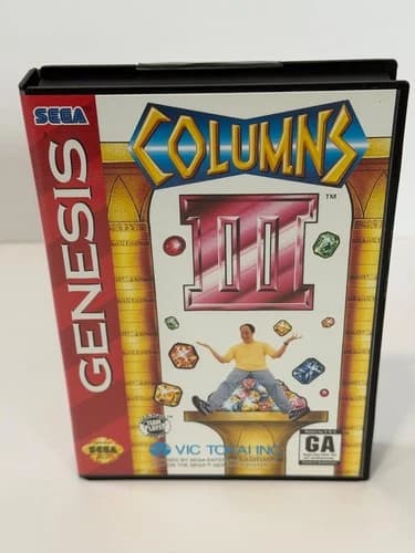 Columns III: Revenge of Columns (Sega Genesis, 1994) Authentic, CIB, Tested