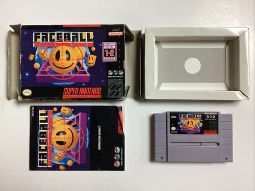 Faceball 2000- Super Nintendo SNES Complete TESTED CIB