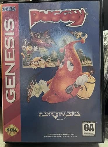 Puggsy (Sega Genesis, 1993) CIB Complete in Box W/ Reg. Card Tested and Working!