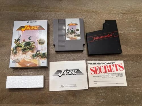 Jackal Nintendo NES Complete Cart Manuals Box Inserts Sleeve Free Shipping