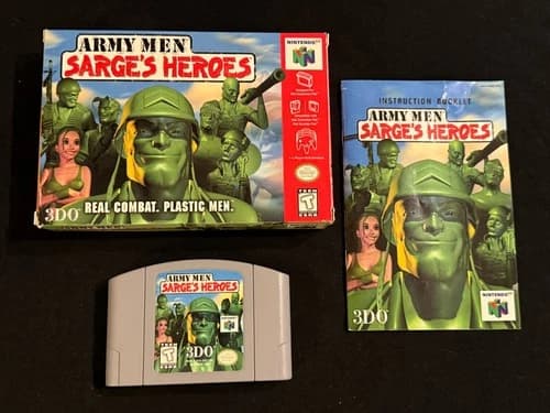 Army Men: Sarge's Heroes (Nintendo 64, 2000) Box Manual Complete CIB N64