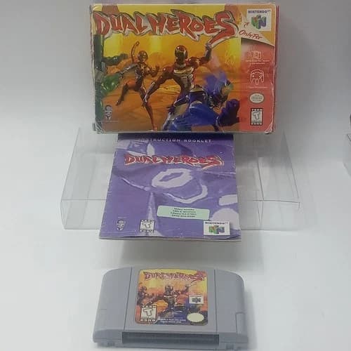 Nintendo 64 Dual Heroes N64 Authentic Complete CIB W Protector Tested