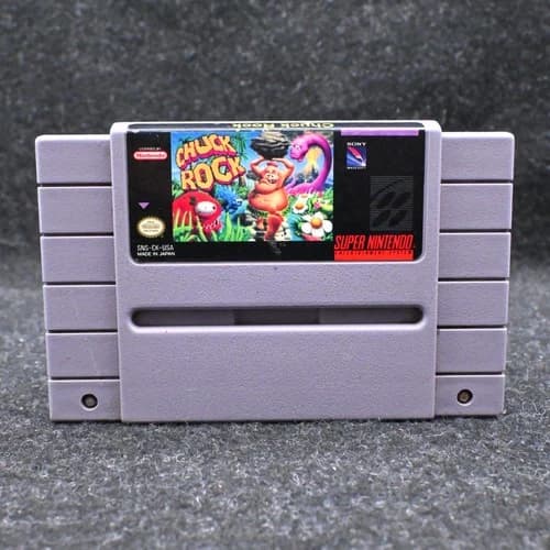 Chuck Rock Super Nintendo Entertainment System SNES 1992 AUTHENTIC TESTED