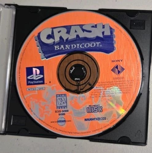 Crash Bandicoot PlayStation 1 PS1 Black Label Disc Only Tested **Scratched Up**