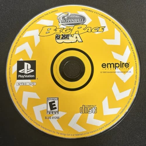 Pro Pinball Big Race USA - PlayStation 1 (PS1) Disc Only Tested - No Tracking