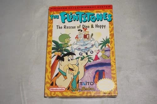 Flintstones The Rescue of Dino and Hoppy (Nintendo NES) Complete in Box CIB